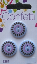 3 knopen - Confetti  20 mm