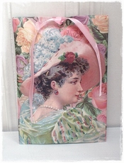 Geurzakje - Dame Hoed Roses  17,5 x 11,5 cm