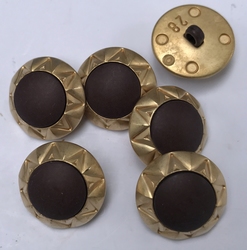 Gold-Knoop met donker bruine kern  18 mm