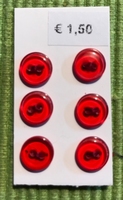 6 knoopjes - rood  8 mm