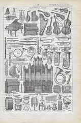 Orgineel blad uit Larouse - Musique  28 x 18 cm