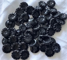 38 Glasknopen - zwart  14 mm