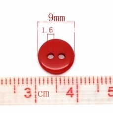 Knoopje - rood  9 mm