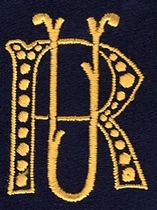 Monogram R.U.  4 x 3 cm