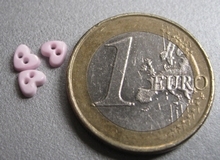 1 micro minihartje  - rose  3,5 mm