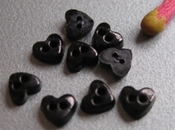 1 micro minihartje  - zwart  3,5 mm