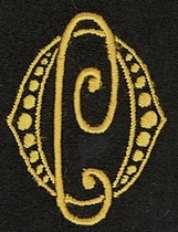 Monogram O.C.  4 x 3 cm
