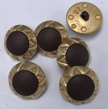Gold-Knoop met donker bruine kern 18 mm