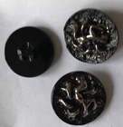 Glasknoop - zwart/zilverkleur 18 mm