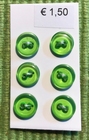 6 knoopjes - groen 8 mm