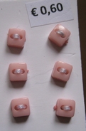 6 knoopjes - roze 5 mm