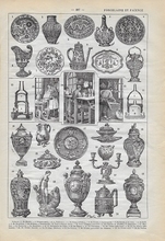 Orgineel blad uit Larouse - Porcelaine et Faience 28 x 18 cm