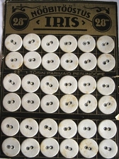 36 Linnen knopen - Verzamelkaart 17 mm