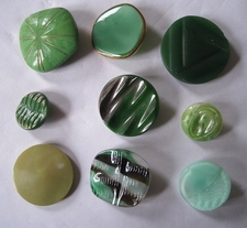 9 Glasknopen - groen 