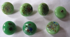 7 Glasknopen - groen 14 mm