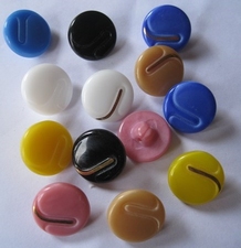 13 Glasknöpfe 14 mm