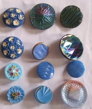 12 Glasknöpfe 27 mm