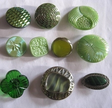 10 Glasknöpfe 27 mm