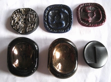 6 Glasknöpfe 35 mm