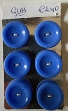 6 Glasknopen - blauw 18 mm