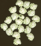 6 Kitty kralen - groen 8 x 10 mm