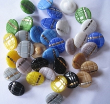 36 Glasknöpfe 14 mm