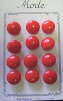 12 GlasKnöpfe auf Karte - Rot 11 mm
