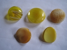 5 Glasknopen - geel 28 mm