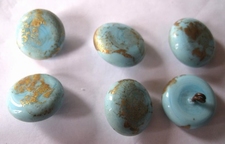 6  Glasknopen - lichtblauw 14 mm