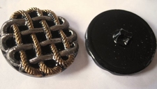 Glasknoop - zwart/zilverkleur 36 mm