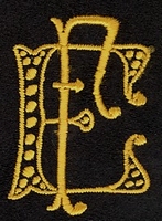 Monogram E.F. 4 x 3 cm