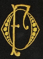 Monogram O.F. 4 x 3 cm
